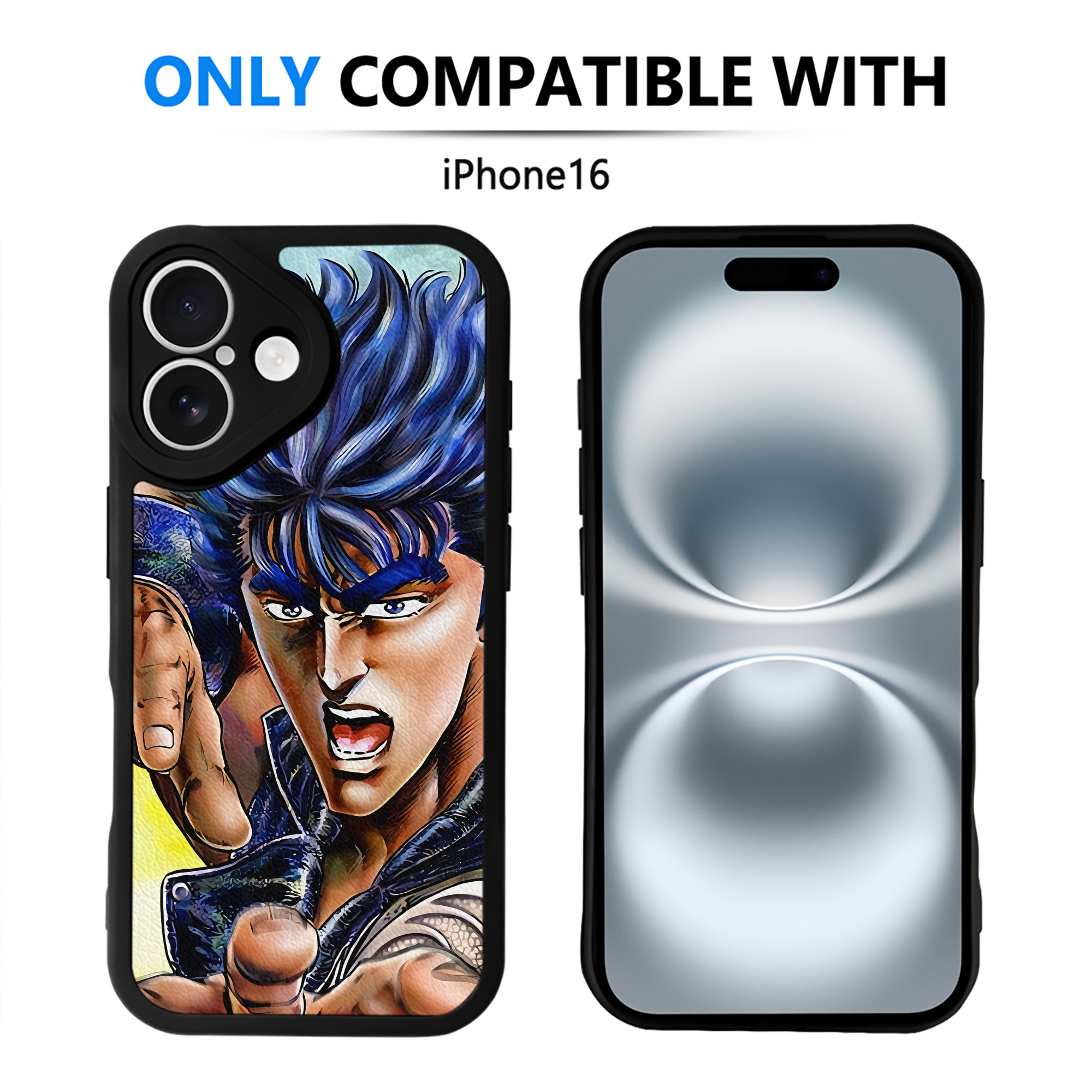 （画像用） 北斗の拳 Fist of the North Star 【iPhone 16シリーズ対応】シリコンスマホケース（レザー調） 材質：シリコン